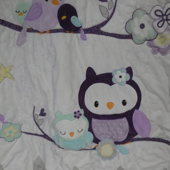 BABY'S FIRST By NEMCOR | Purple Baby Blanket with Owl Design - Picture 7 of 16